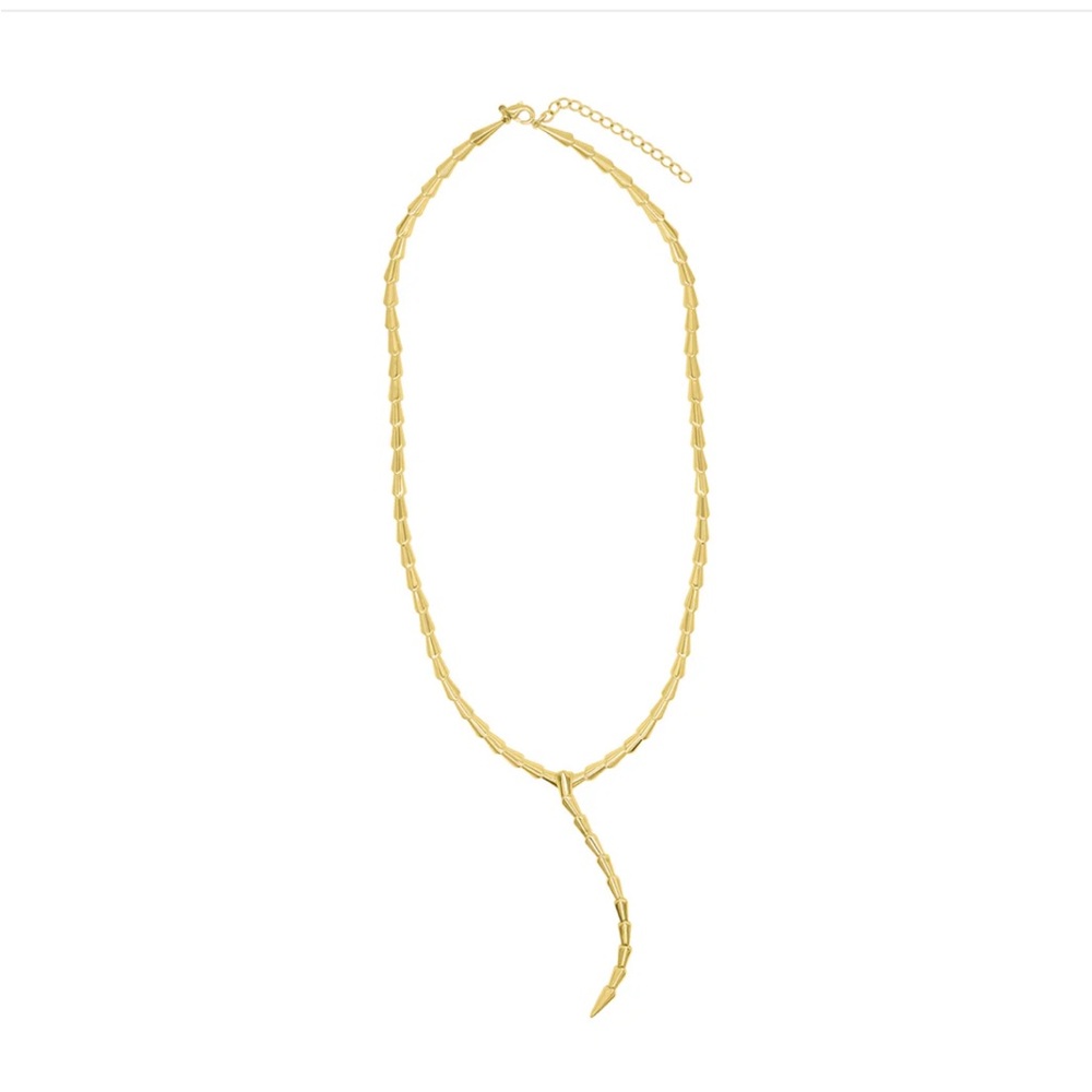 14k Gold Plated Adjustable Serpent Lariat Y-Necklace